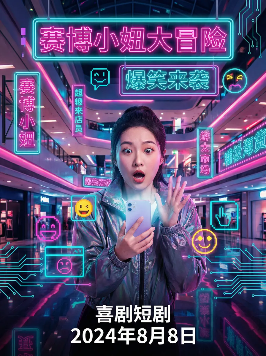 卡楚米 搞笑喜剧短剧 - 赛博小妞大冒险海报